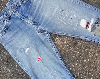 Mended & Repaired Thrashed 70s Levi’s Orange Tab