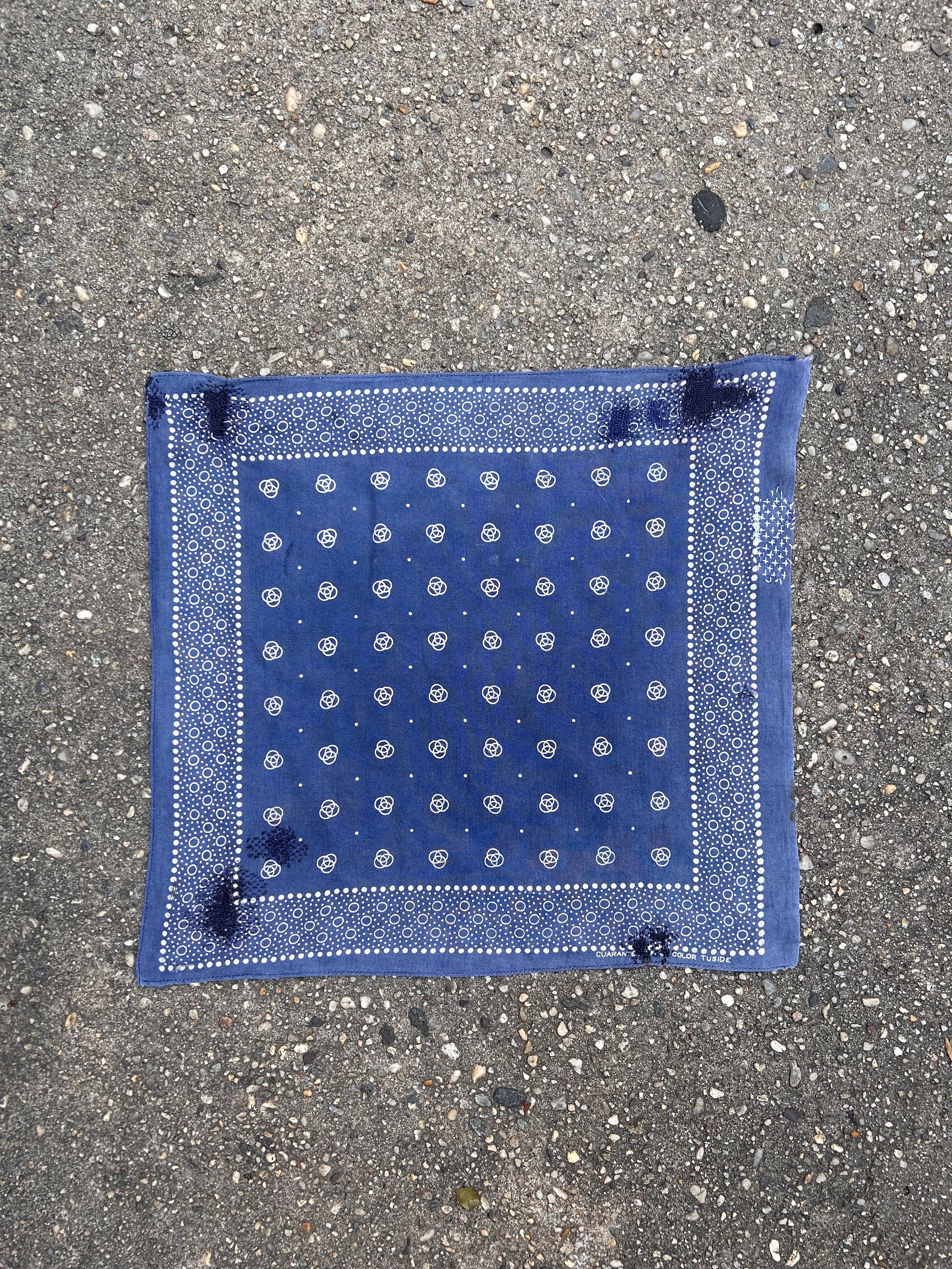 vintage bandanna 1930-40s Brotherhood 紺色 vintage bandanna 1930-40s Brotherhood 紺色