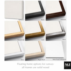 a series of photos showing different frames with a painting of a wave