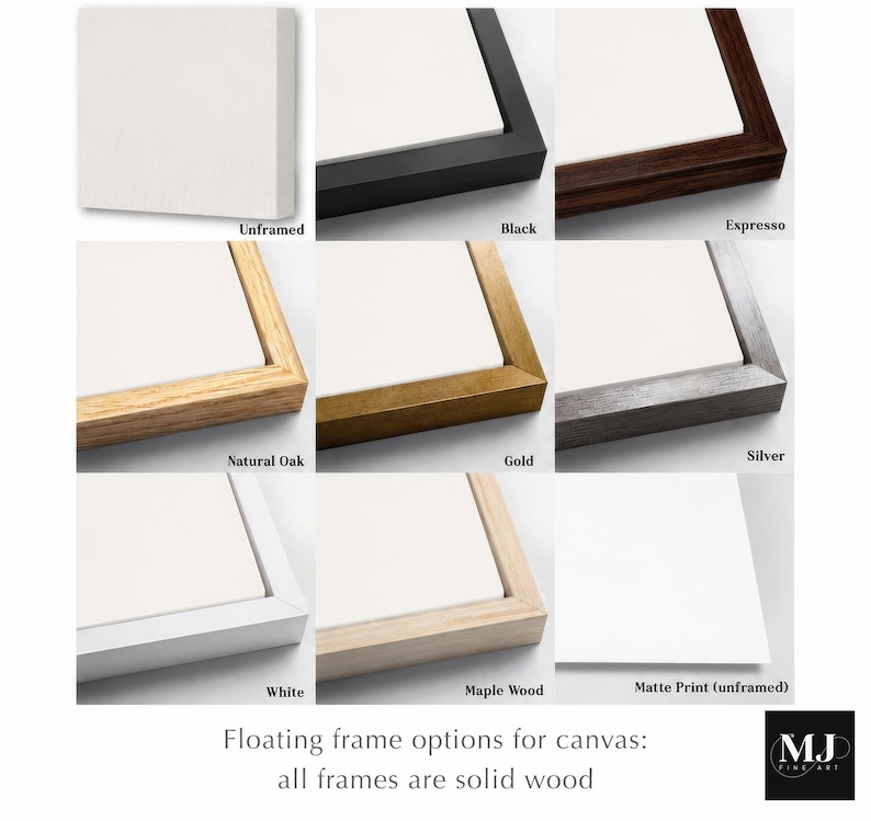 a series of photos showing different frames with a painting of a wave