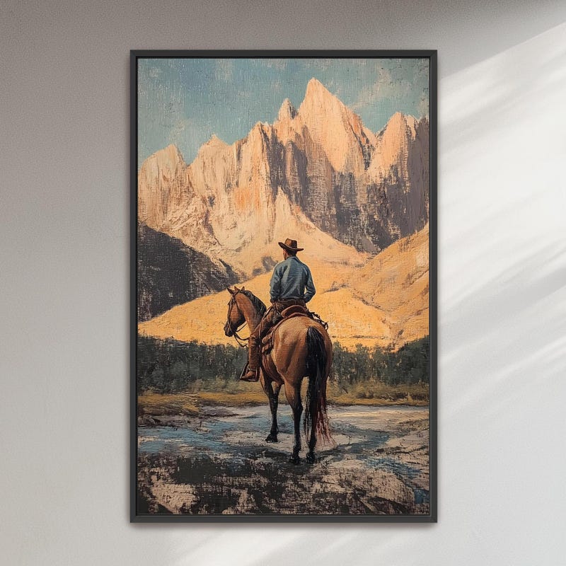 Cowboy Painting - Etsy
