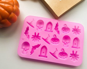 Halloween Scary Silicone Mould, 18 Cavities, Chocolate, Gummy, Mould, Baking Mould, Cake Decoration
