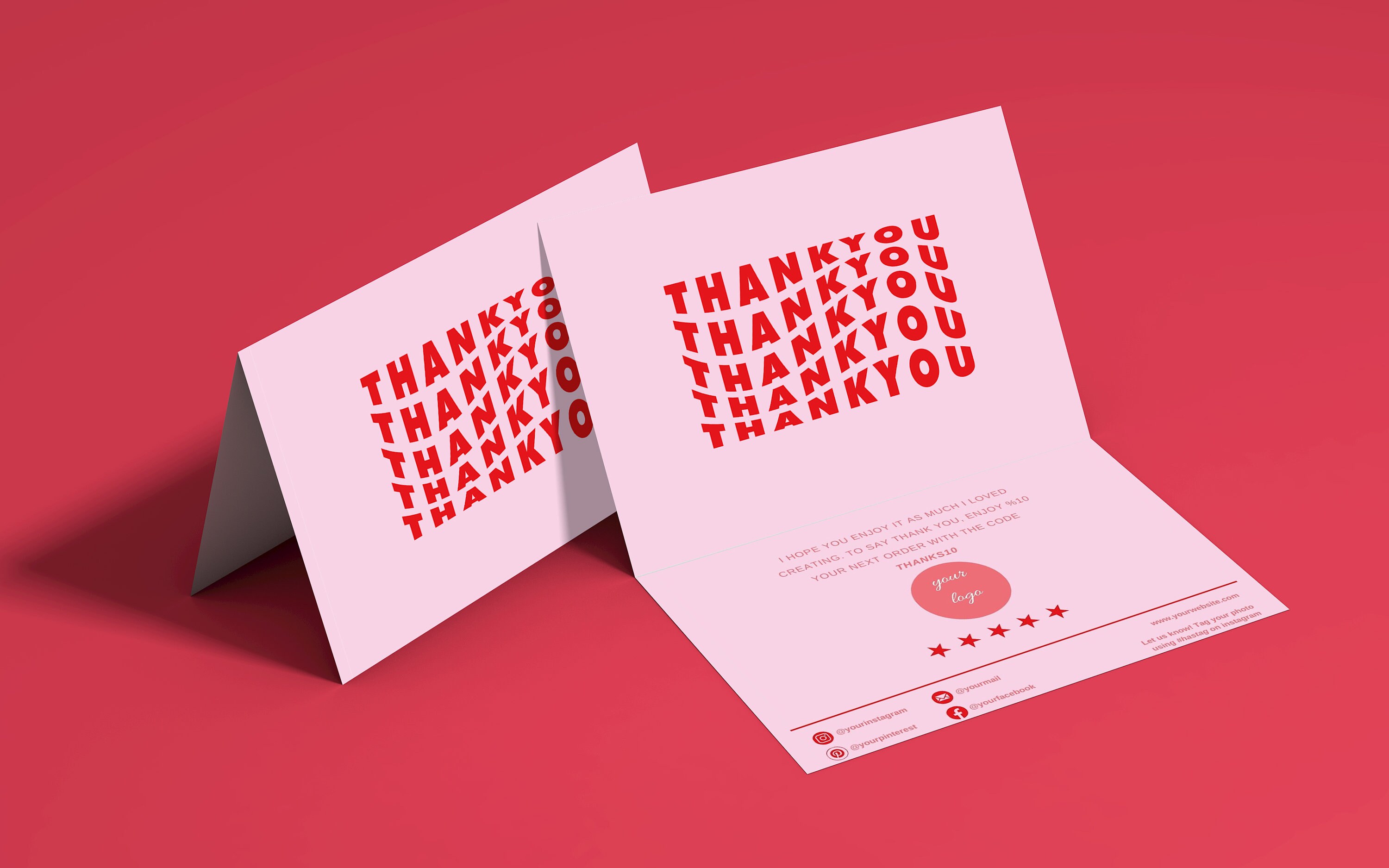 Thank You Card Business Thank You Card Editable Modern Etsy