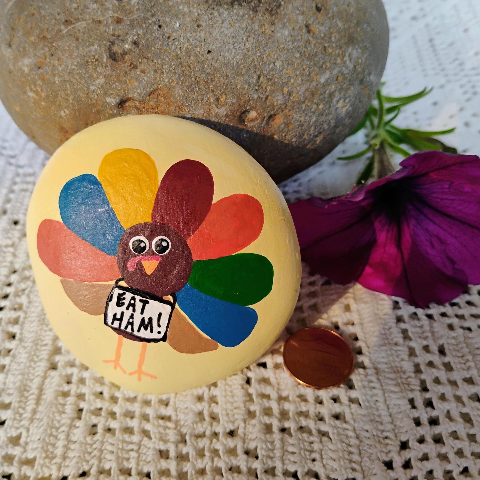 Thanksgiving Turkey Painted Rocks - Etsy