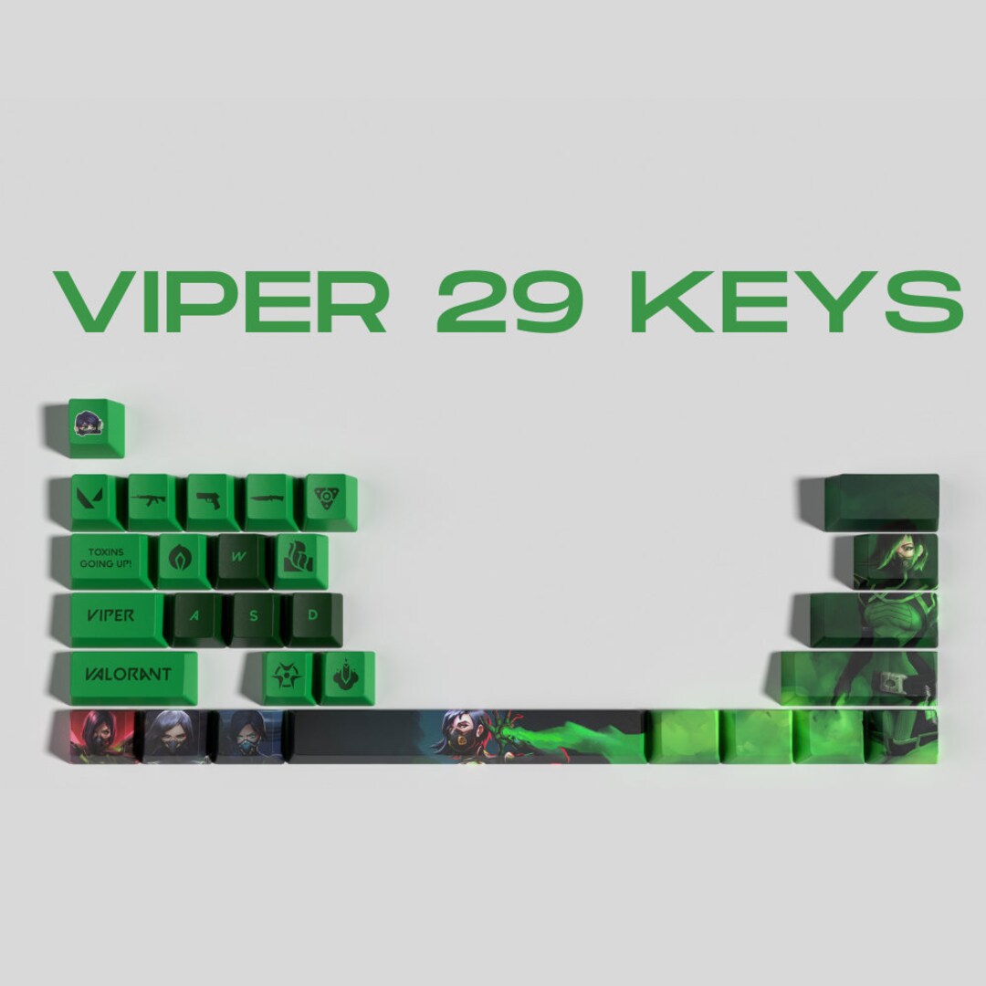 Premium Valorant Keycaps Viperoem Profile Full Set Keyviper Etsy
