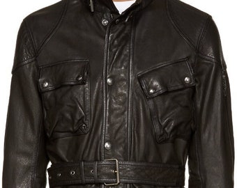 Genuine Sheep Leather Mens Black Speedmaster Jacket