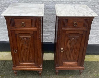 Antique French bedside table set | in exquisite condition | Rare find!