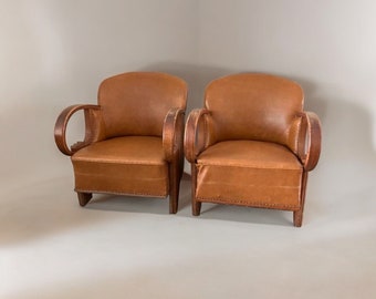 Coming Soon | Reservation Possible! Pair of Art Deco Lounge Chairs from 1920s