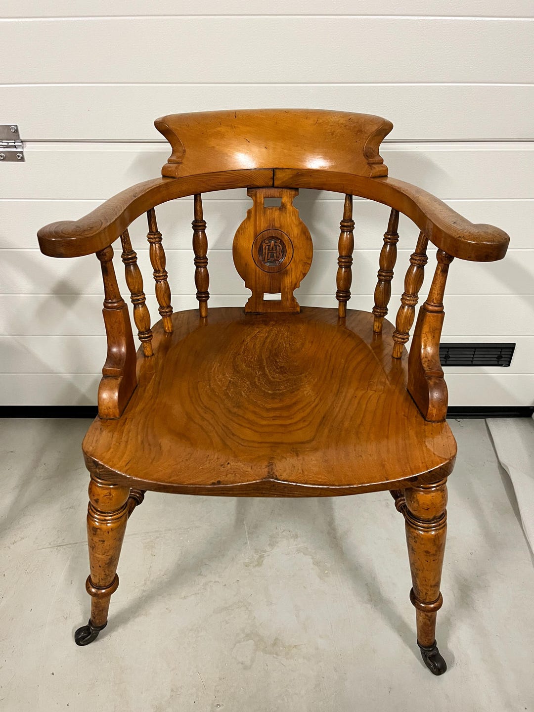 Antique Captain's Chair 1880s Very Unique Due to Its Personalization ...