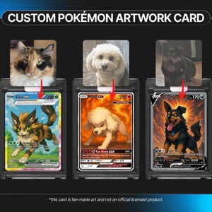 Carte Pokémon personnalisée pour animal de compagnie - Carte personnalisée de style Pokémon de votre animal de compagnie - Carte à collectionner personnalisée - Options holographiques et brillantes - Excellent cadeau pour animal de compagnie