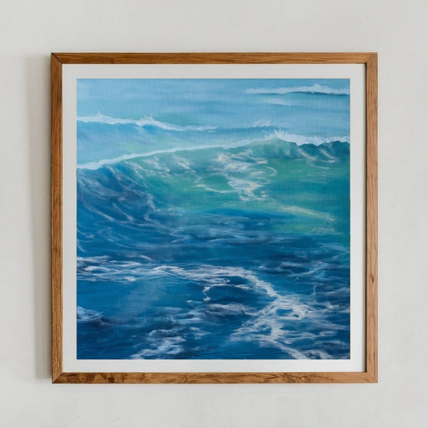 Green Wave Oil Painting by Lisa Elle | Fine Art Print