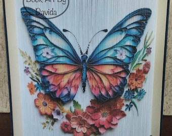 3D Watercolor Butterfly photo edge pattern (book art)