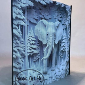 Motif 3D de bordure de photo d'éléphant art de livre image 3