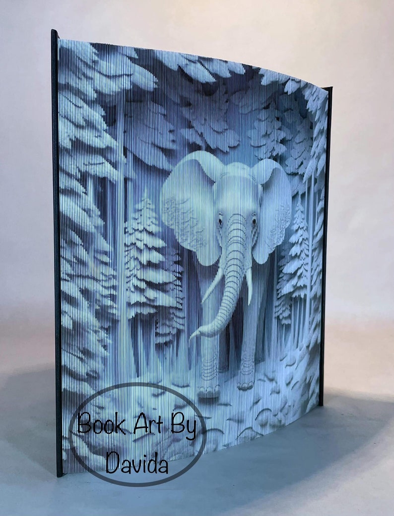 Motif 3D de bordure de photo d'éléphant art de livre image 3