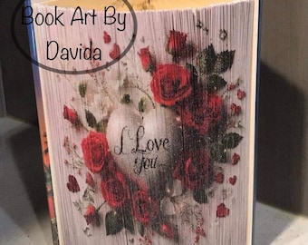 Valentine I Love You photo edge pattern (book art)