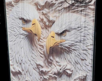 3D Eagles photo edge pattern (book art)