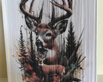 Deer photo edge pattern (book art)