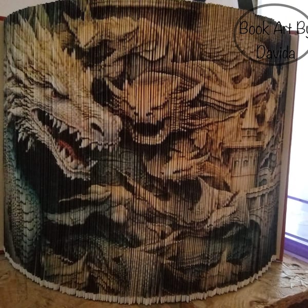 3D dragon photo edge pattern (book art)