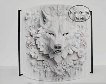 3D Wolf-fotorandpatroon (boekkunst)