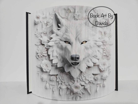 3D Wolf photo edge pattern (book art)