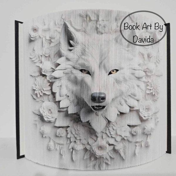 3D Wolf photo edge pattern (book art)