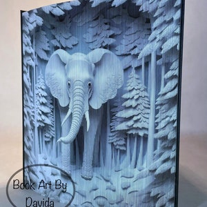 Motif 3D de bordure de photo d'éléphant art de livre image 2