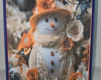 3D Snowman photo edge pattern (book art)