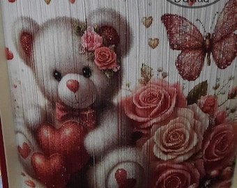 Valentine bear photo edge pattern (book art)