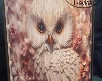 3D pretty owl photo edge pattern (book art)
