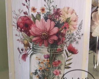 Mason Jar Flowers photo edge pattern (book art)