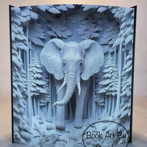 Motif 3D de bordure de photo d'éléphant art de livre image 1