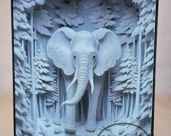 3D Elephant photo edge pattern (book art)