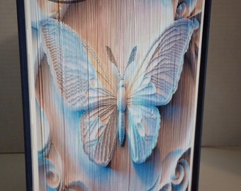 Patrón de borde de foto de mariposa 3D (arte de libro)