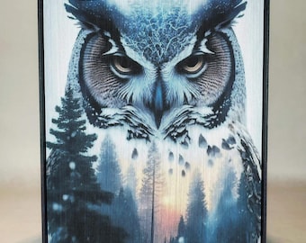 Owl photo edge pattern (book art)