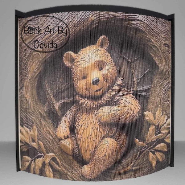 Motif de bordure de photo 3D d'ours (art du livre)