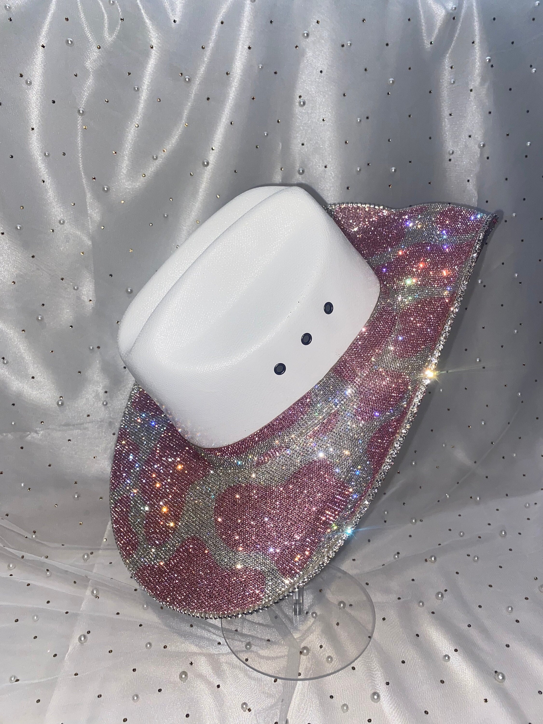 Pink Cow Print Rhinestone Cowgirl Hat: Bachelorette Party  display picture 2