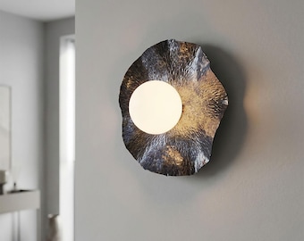 Aurith Forged Sconce, Handmade Metal Lighting, Modern Interior Fixture