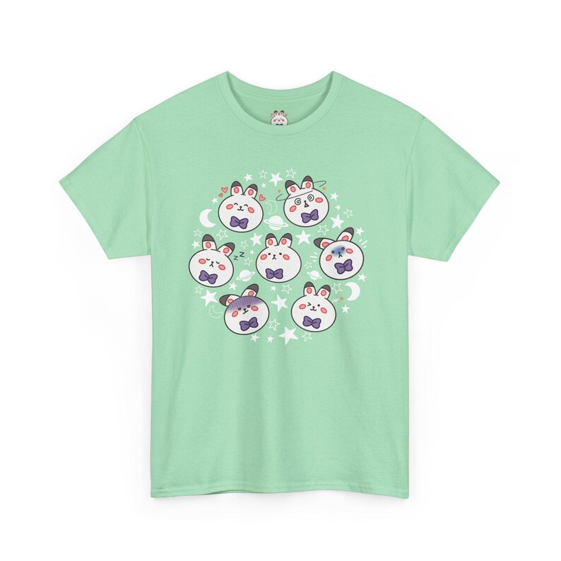 Love and Deepspace Xavier Bunbun Graphic Tee: Soft Cotton Otome Shirt Mint Green
