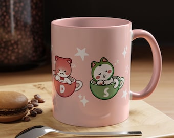 Love and Deepspace Mug: Kitty Cards Minigame, Pink Accent