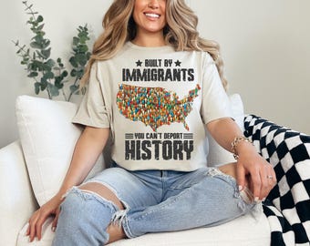 Zbudowane przez imigrantów PNG | Projekt koszulki o sprawiedliwości społecznej | Sztuka historii praw obywatelskich | Cyfrowy plik reformy imigracyjnej | Oświadczenie polityczne