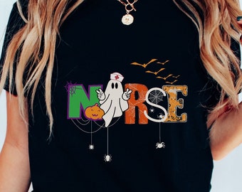 Spooky nurse shirt, Halloween nurse shirt, halloween party shirt, Trendy Nurse Shirts for Fall, Nurse Gift, Cute Nurse Shirts