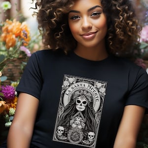 La Santa Muerte Shirt, Tarot Card, Saint of Death, Skeleton Saint, Halloween, Day of the Dead