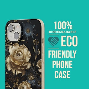 Dark florals, Witchy Vibe, Dark Academia Aesthetic Phone Case, Eco-Friendly Biodegradable for iPhone and Samsung