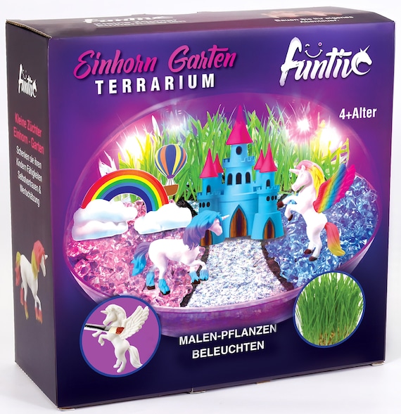 Unicorn Terrarium Kit for Children With Paintable Figures Rainbow Fairy  Lights Plants and Grow Craft Sets for Girls & Boys Gifts Toys 