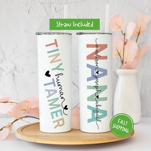 Custom Nana Tumbler Personalized Nana 20oz Tumbler with Straw, Cute Nana Cup Gift for Nana Mother’s Day Gift, Nana Tumbler Cup, Nana Tumbler