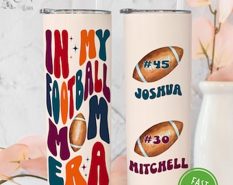Personalized Football Mom Tumbler, In My Football Mom Era Tumbler Cup, Mother's Day Gift for Football Mama, Team Mom Football Gifts