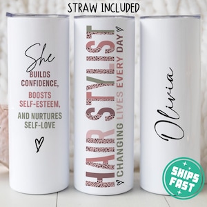 Personalized Hair Stylist Tumbler, Hairstylist Gifts, New Hair Stylist Appreciation Gifts, Hairdresser Thank You, Hairstylist Christmas Gift