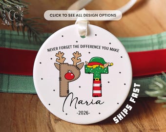 Personalized Physical Therapist Ornament, PT Christmas Ornament, New PT Graduation Gift, First Christmas as Physical Therapist Gifts