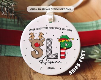 Personalized Speech Language Pathologist Ornament, Custom SLP Christmas Ornament, New SLP Graduation Gift, First Christmas as SLP Ornament
