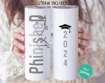 Personalized PhD Graduation Tumbler, Doctoral Degree Graduation Gifts, PhD Graduation PhinisheD Cup, Custom PhD Gifts for PhD Doctorate Gift